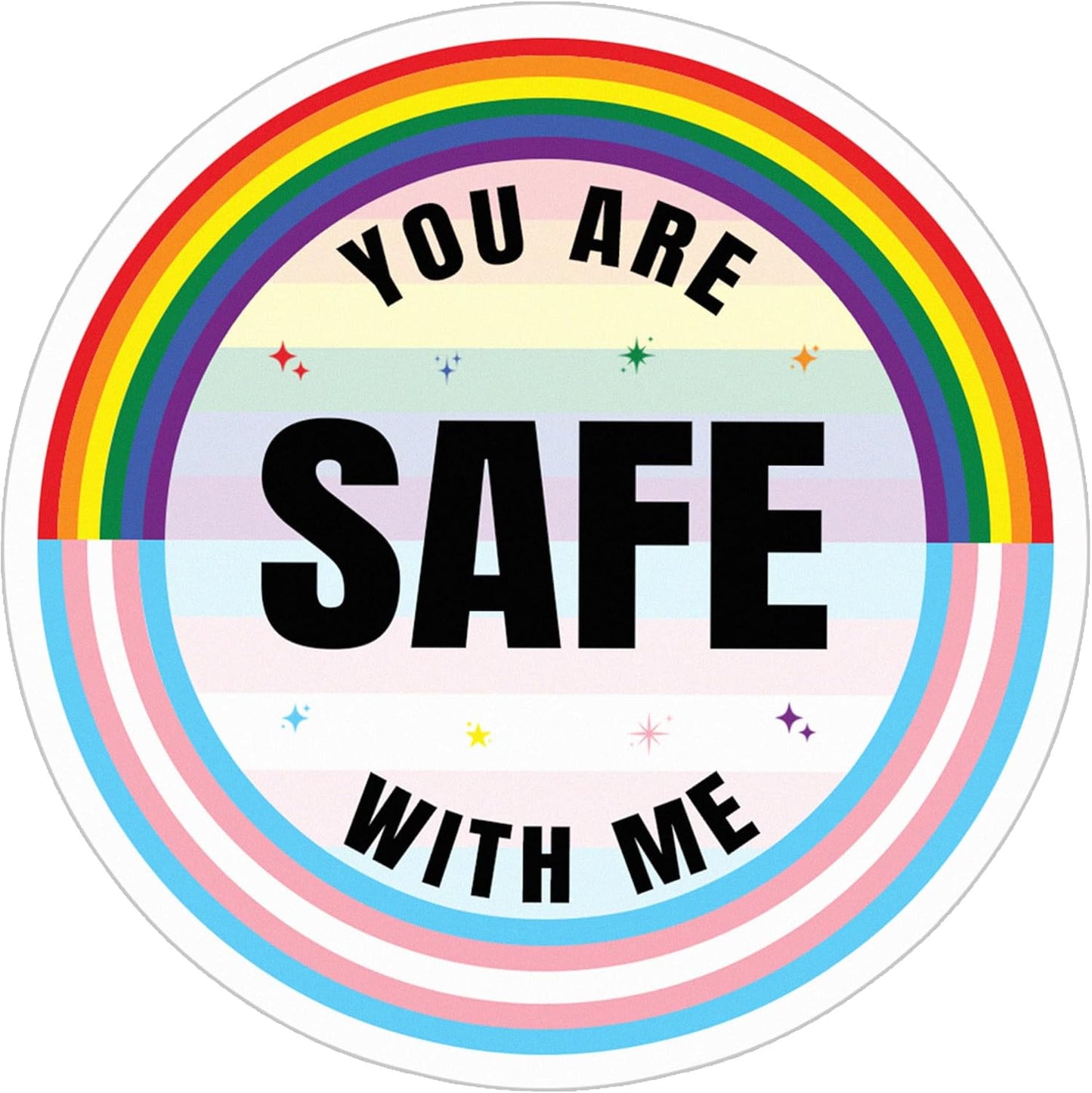 You are Safe With Me LGBTQ Pride Waterproof Sticker