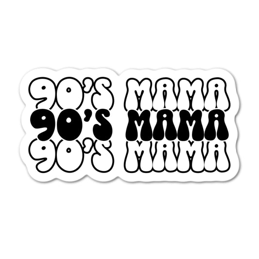 90's Mama black and white retro vintage wavy text sticker