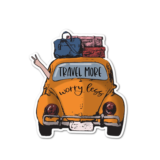 Travel More Worry Less Driving Sticker