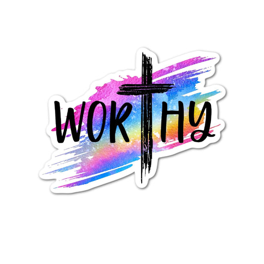 Worthy Christian Jesus Trust in Him Sticker