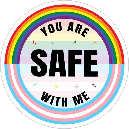 You are Safe With Me LGBTQ Pride Waterproof Sticker