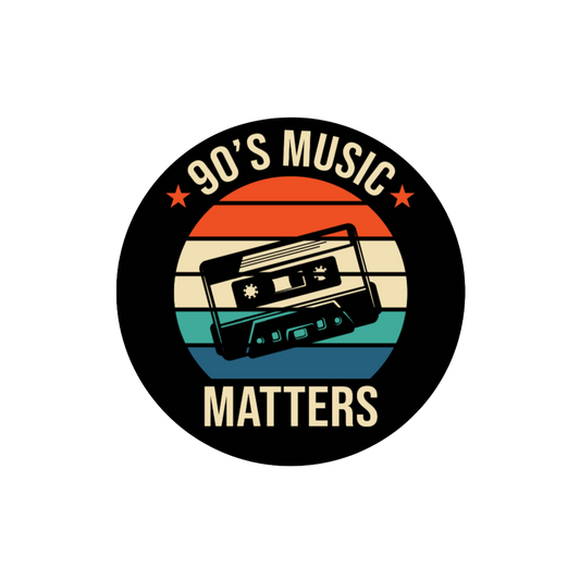 90's Music Matters Vintage Music Retro Waterproof Sticker